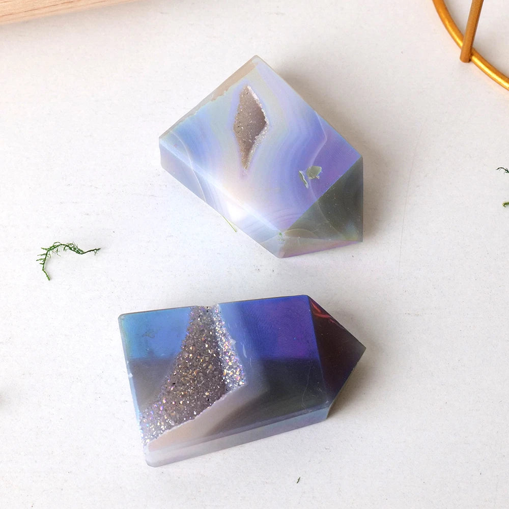 Rainbow Electroplating Agate Crystal Point