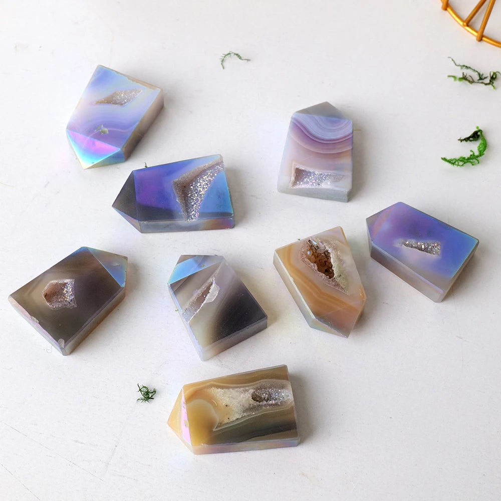 Rainbow Electroplating Agate Crystal Point