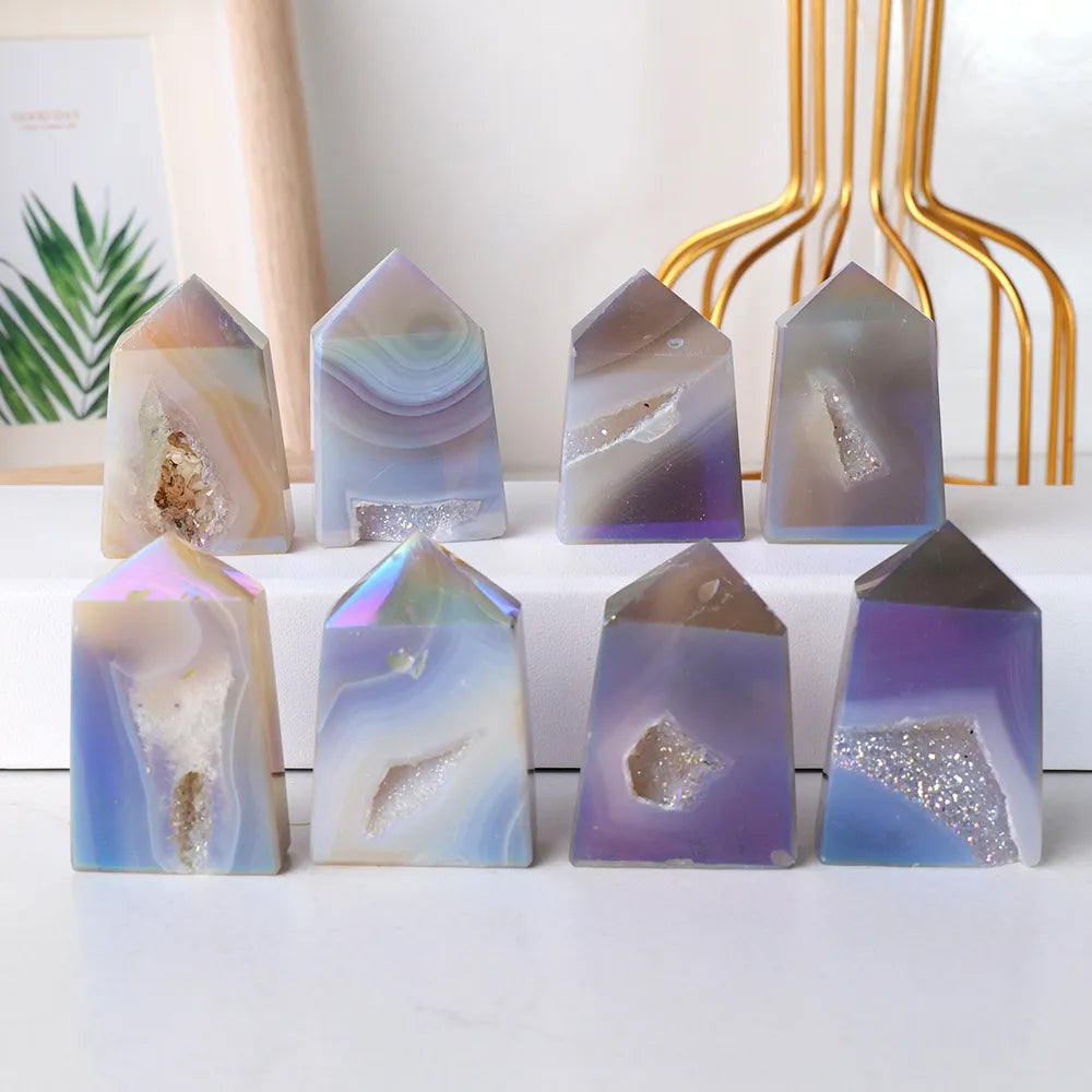 Rainbow Electroplating Agate Crystal Point