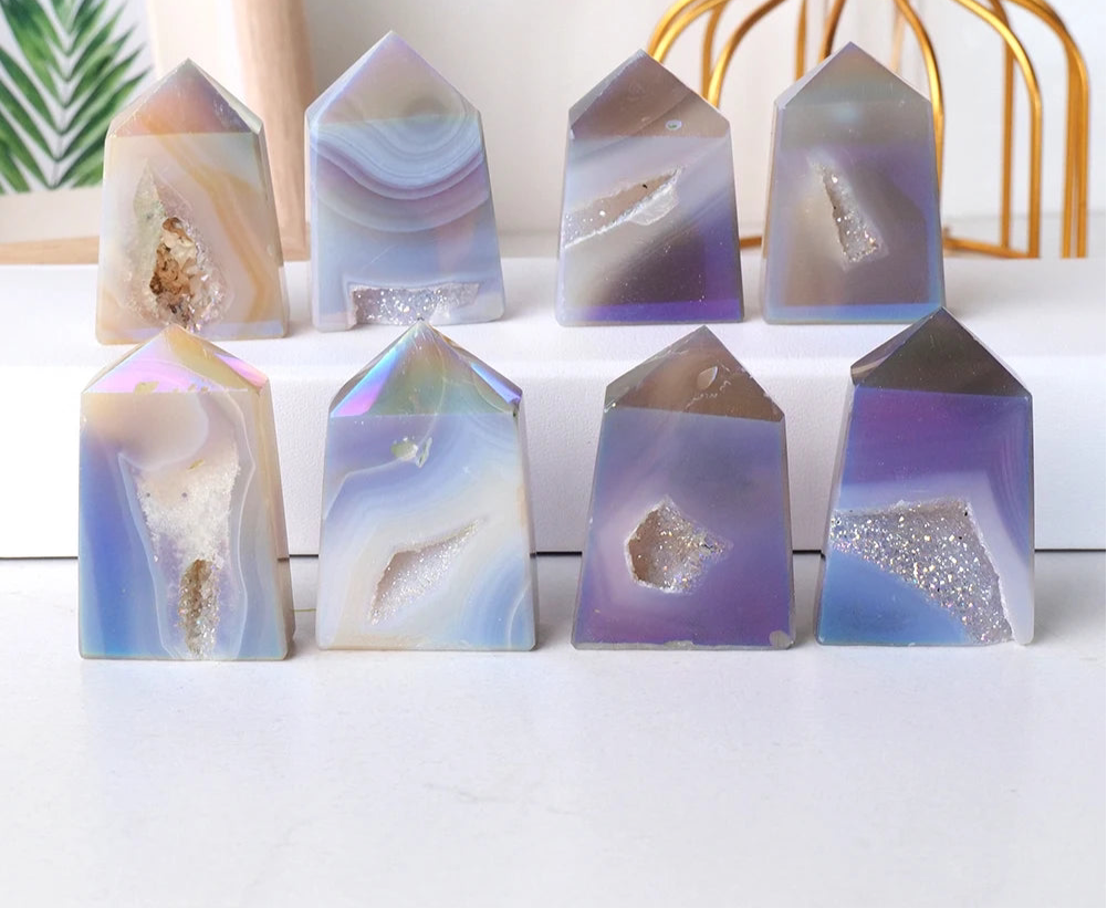 Rainbow Electroplating Agate Crystal Point