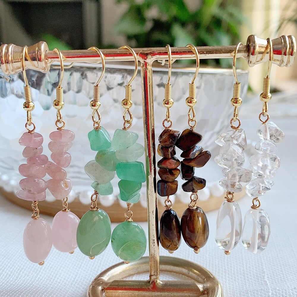 Crystal Chip Stone Earrings