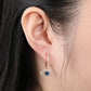 Blue Crystal Evil Eye Dangle Earrings