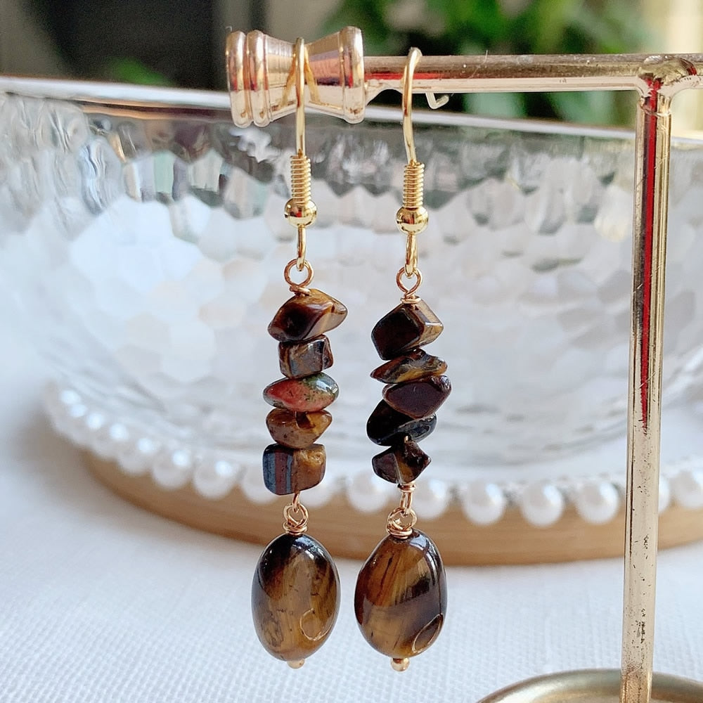 Crystal Chip Stone Earrings