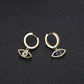 Blue Crystal Evil Eye Dangle Earrings