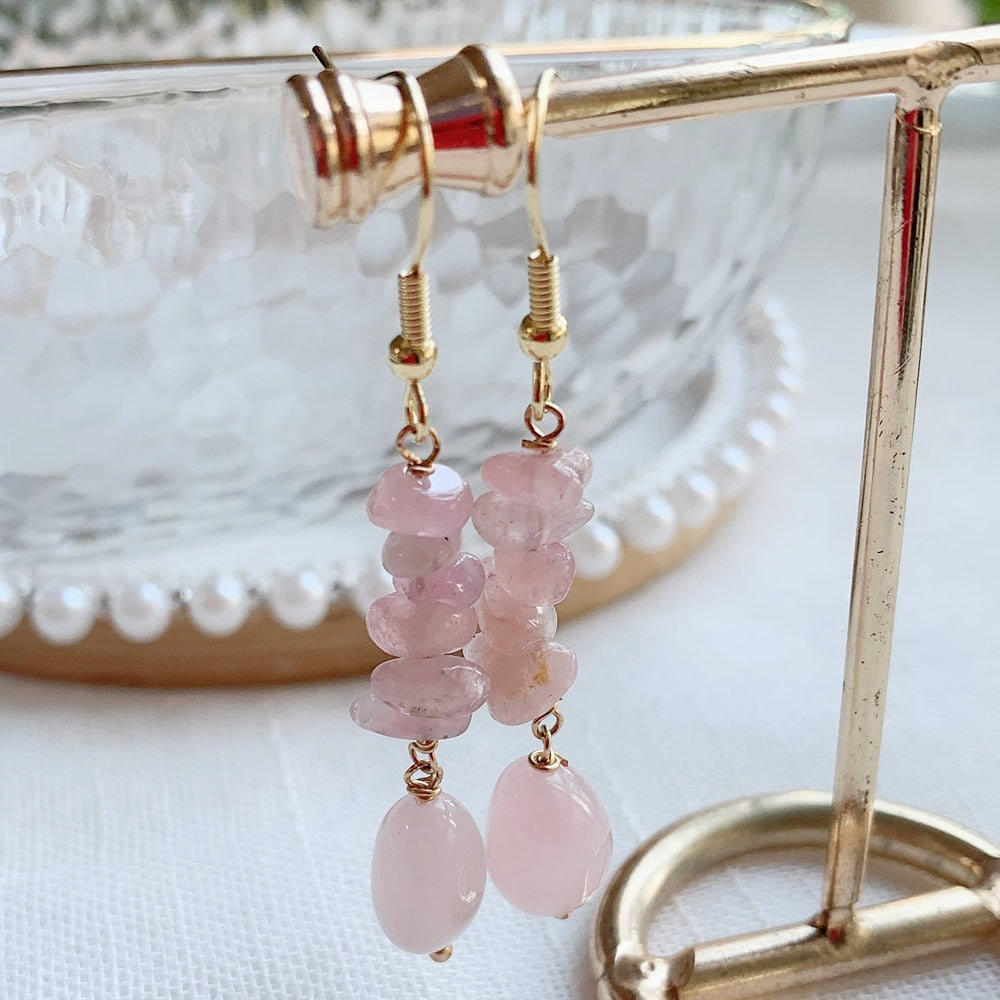 Crystal Chip Stone Earrings