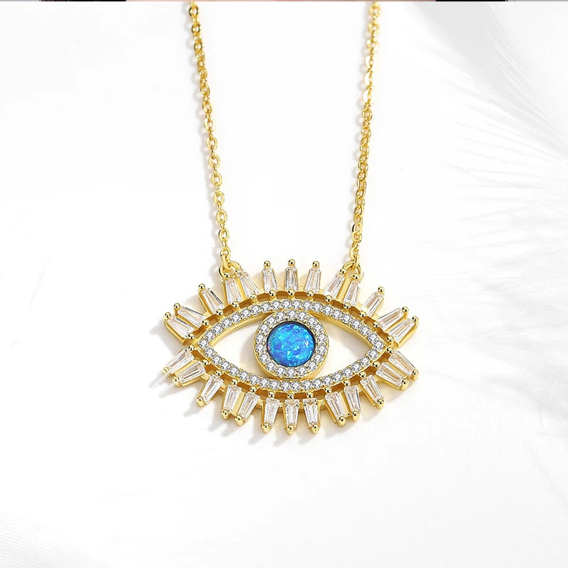 Lucky Evil Eye  Zirconia Blue