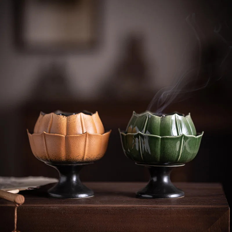 Ceramic Lotus Incense Tray