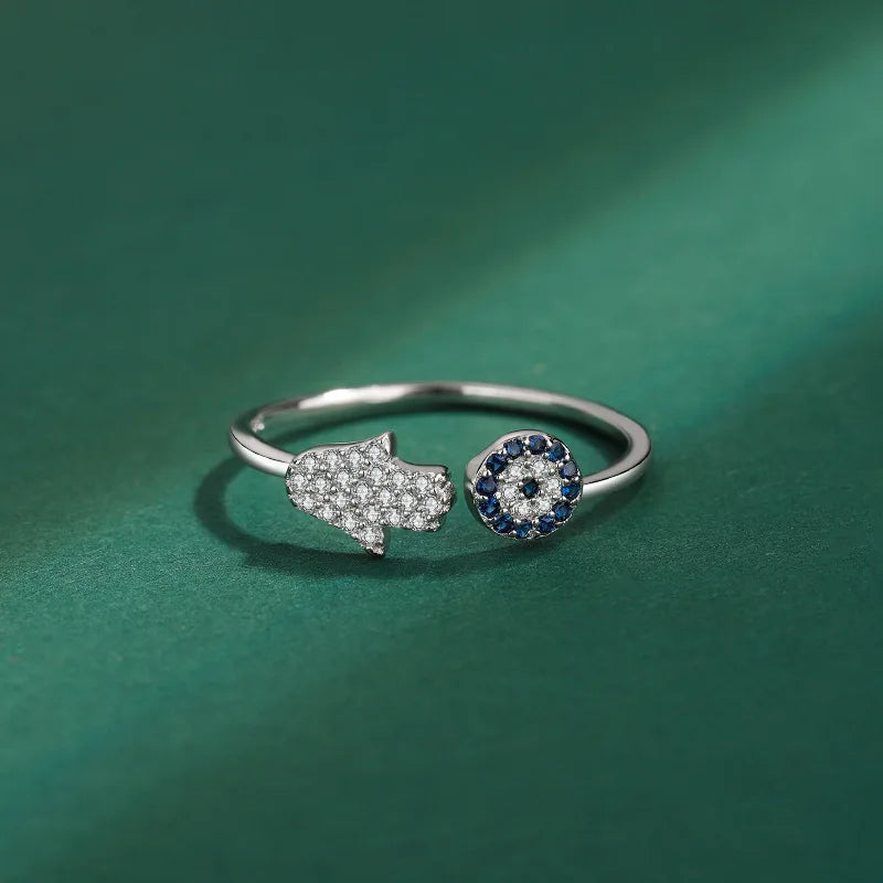 Hamsa Hand Evil Eye Protection Ring