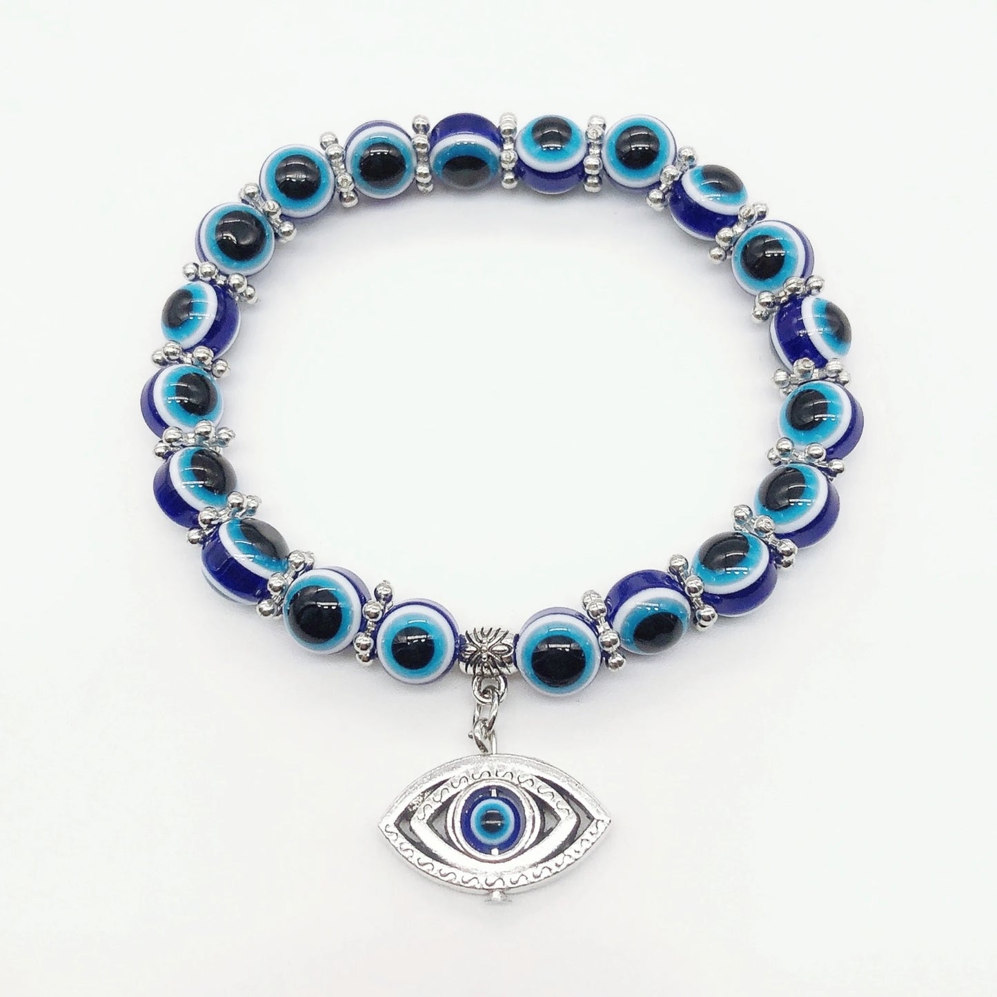 Natural Crystal Evil Eye Bracelet