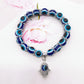 Natural Crystal Evil Eye Bracelet