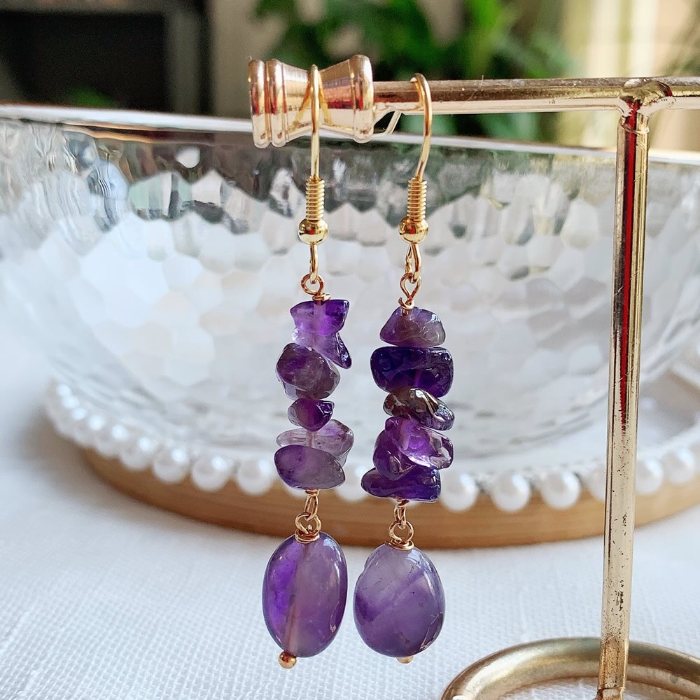 Crystal Chip Stone Earrings