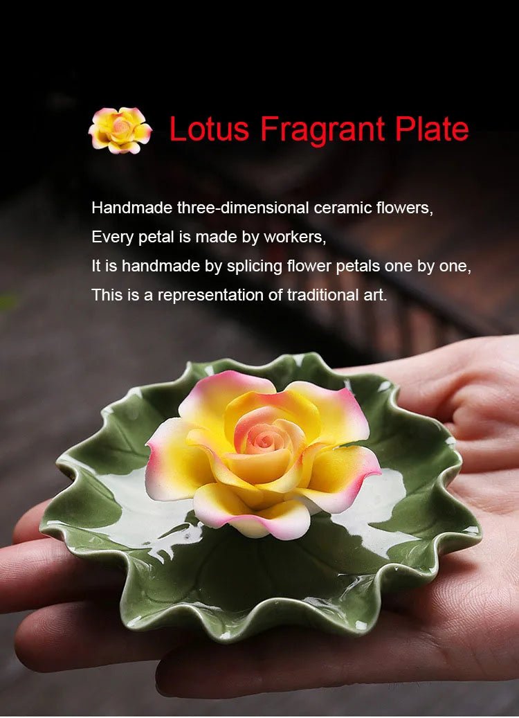 Ceramic Lotus Incense Tray