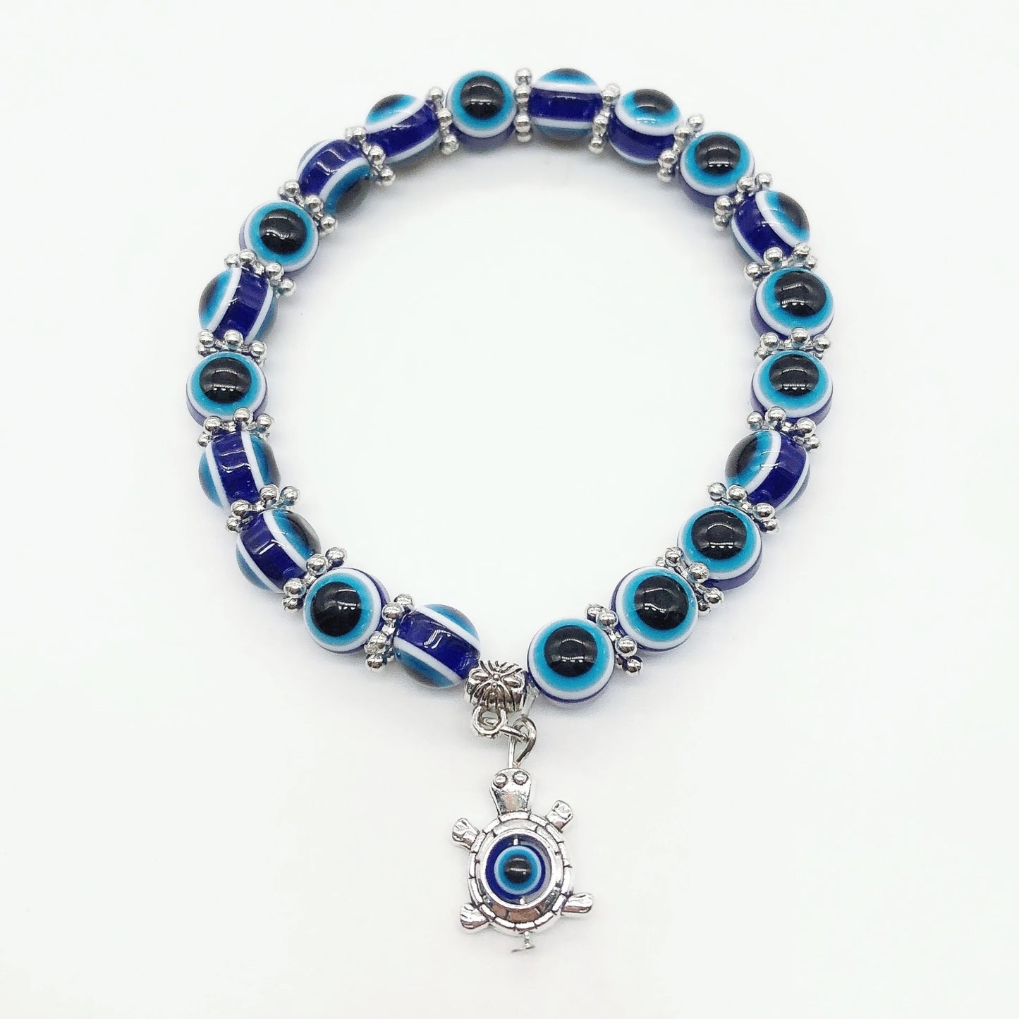 Natural Crystal Evil Eye Bracelet