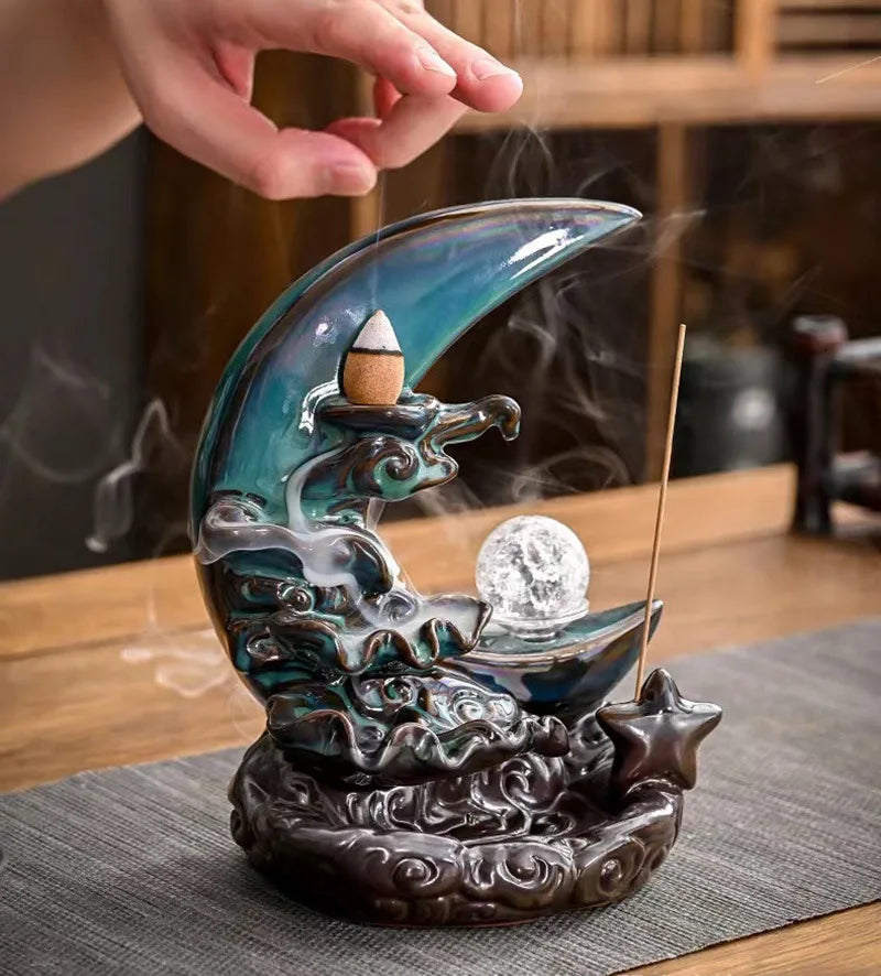 Ceramic Lotus Incense Tray