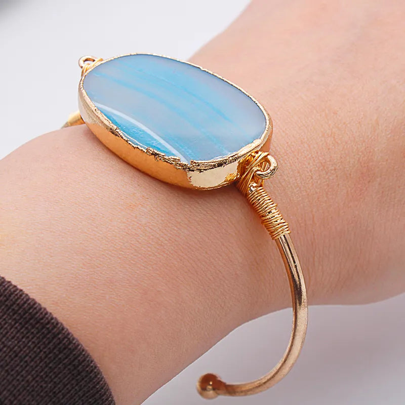 Blue Agate Bangle