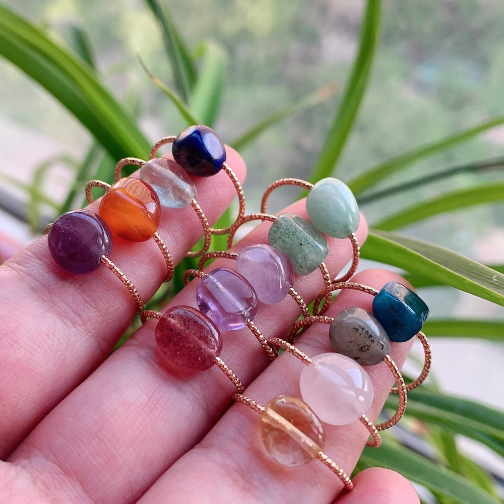 Healing Natural Stone Rings