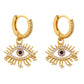 Blue Crystal Evil Eye Dangle Earrings