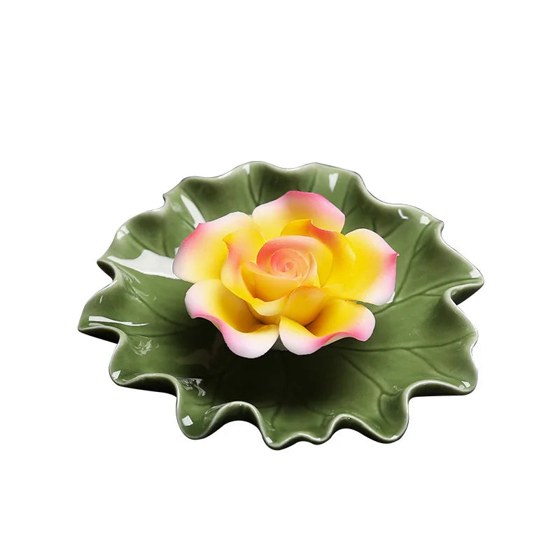 Ceramic Lotus Incense Tray