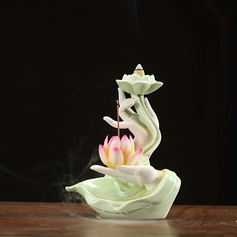 Ceramic Lotus Incense Tray