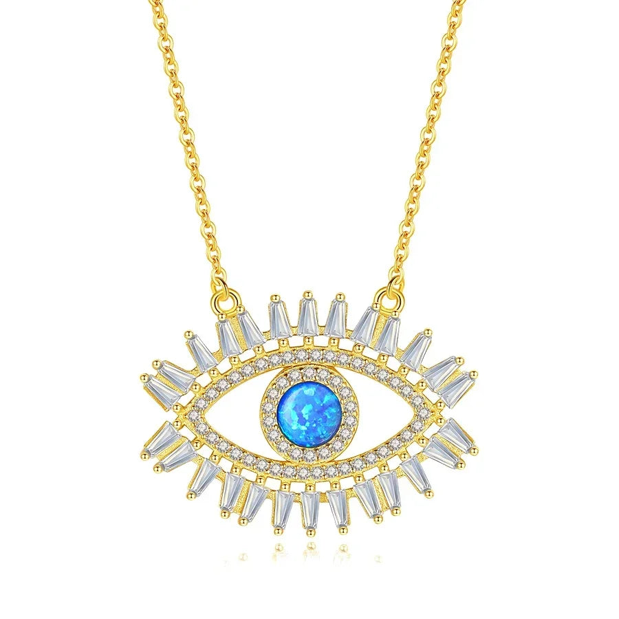 Lucky Evil Eye  Zirconia Blue