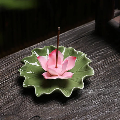 Ceramic Lotus Incense Tray