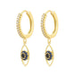 Blue Crystal Evil Eye Dangle Earrings