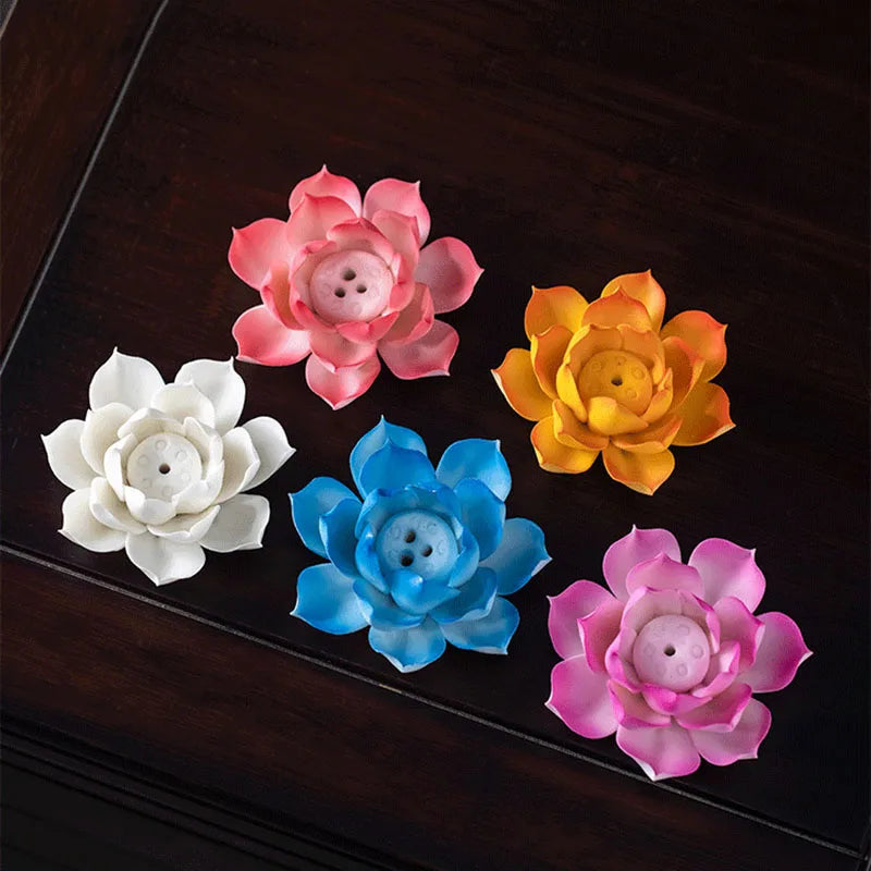 Ceramic Lotus Incense Tray