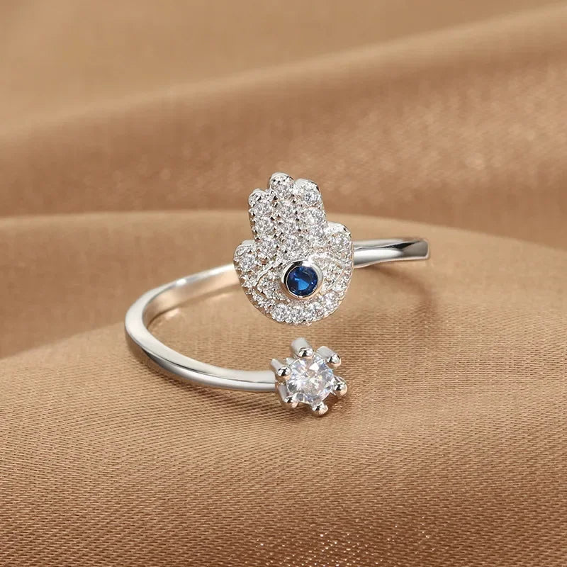 Hamsa Hand Evil Eye Protection Ring