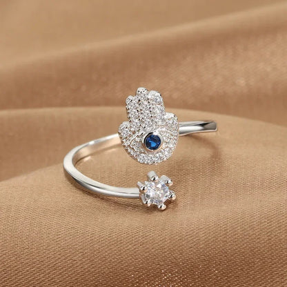 Hamsa Hand Evil Eye Protection Ring