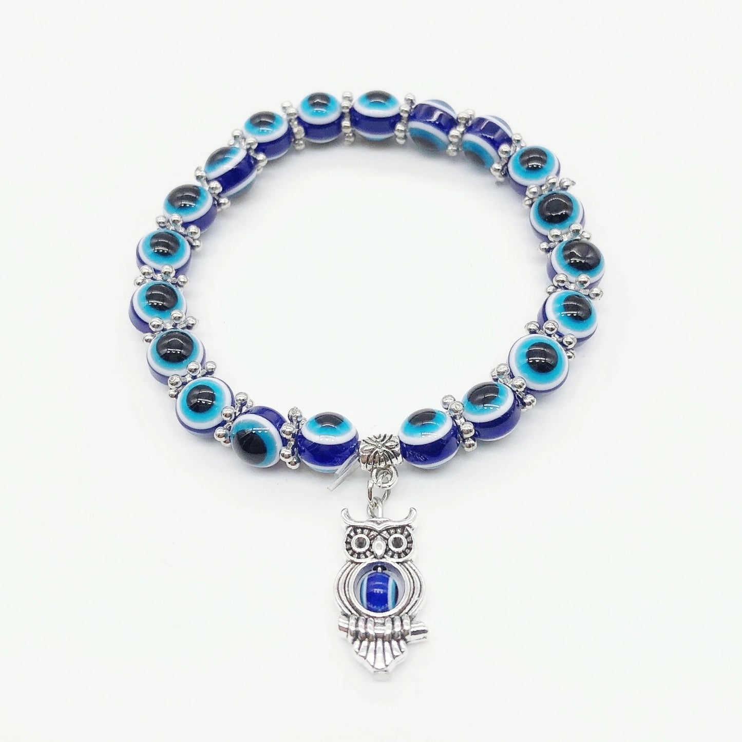 Natural Crystal Evil Eye Bracelet