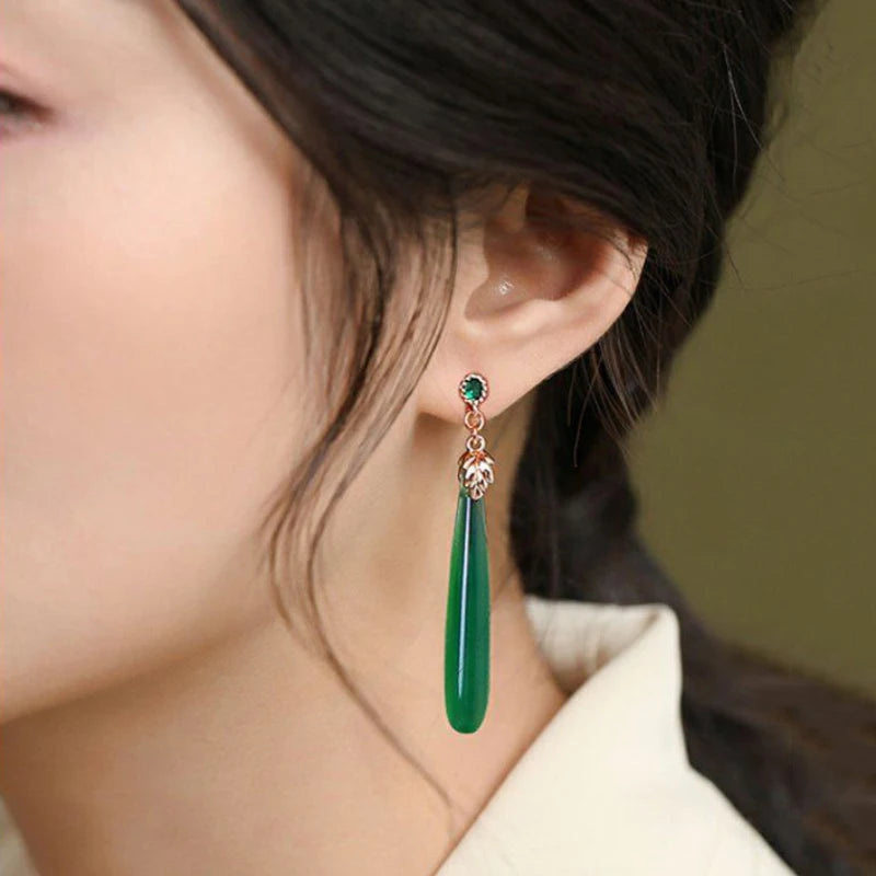 Chrysoprase Dangle Earrings