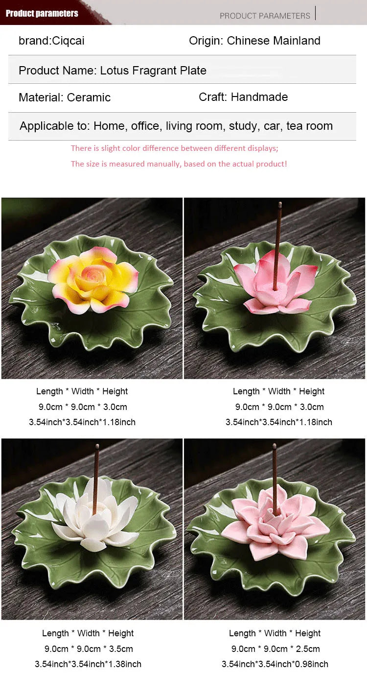 Ceramic Lotus Incense Tray