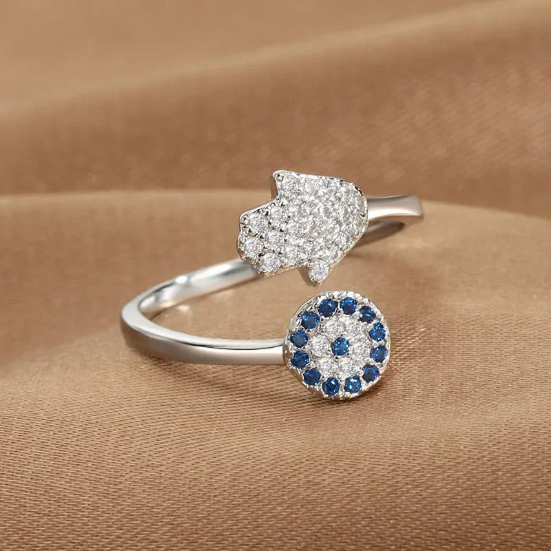 Hamsa Hand Evil Eye Protection Ring