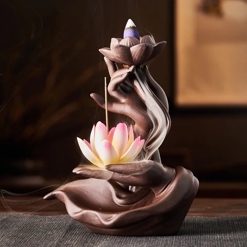 Ceramic Lotus Incense Tray