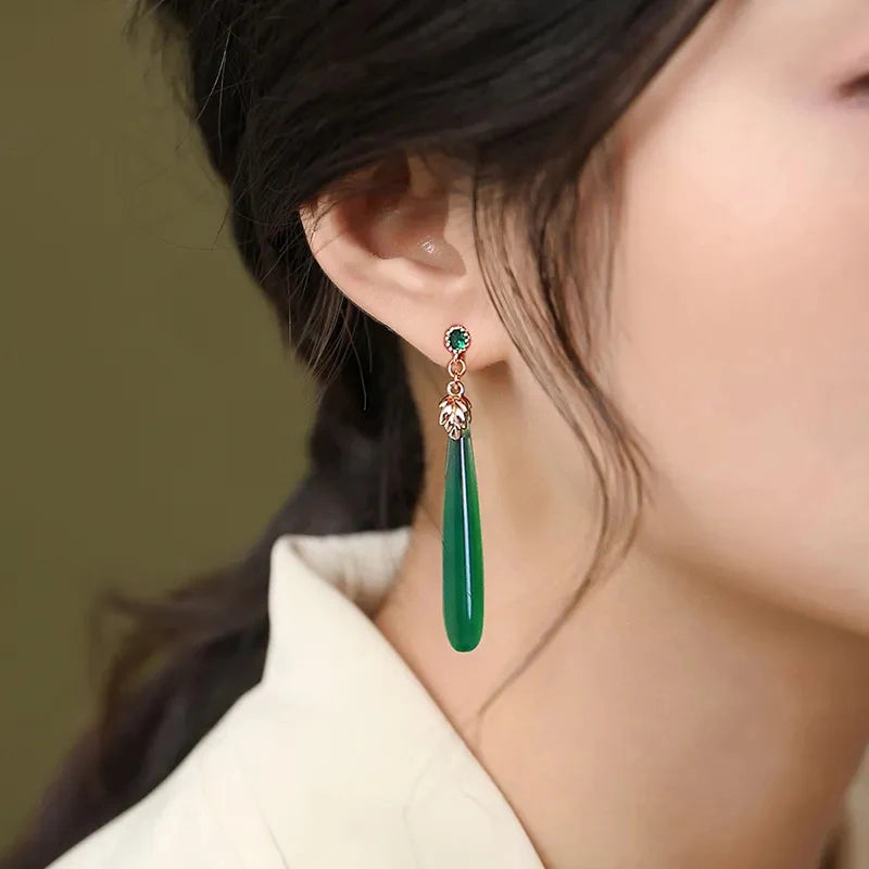 Chrysoprase Dangle Earrings