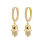 Blue Crystal Evil Eye Dangle Earrings