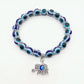 Natural Crystal Evil Eye Bracelet