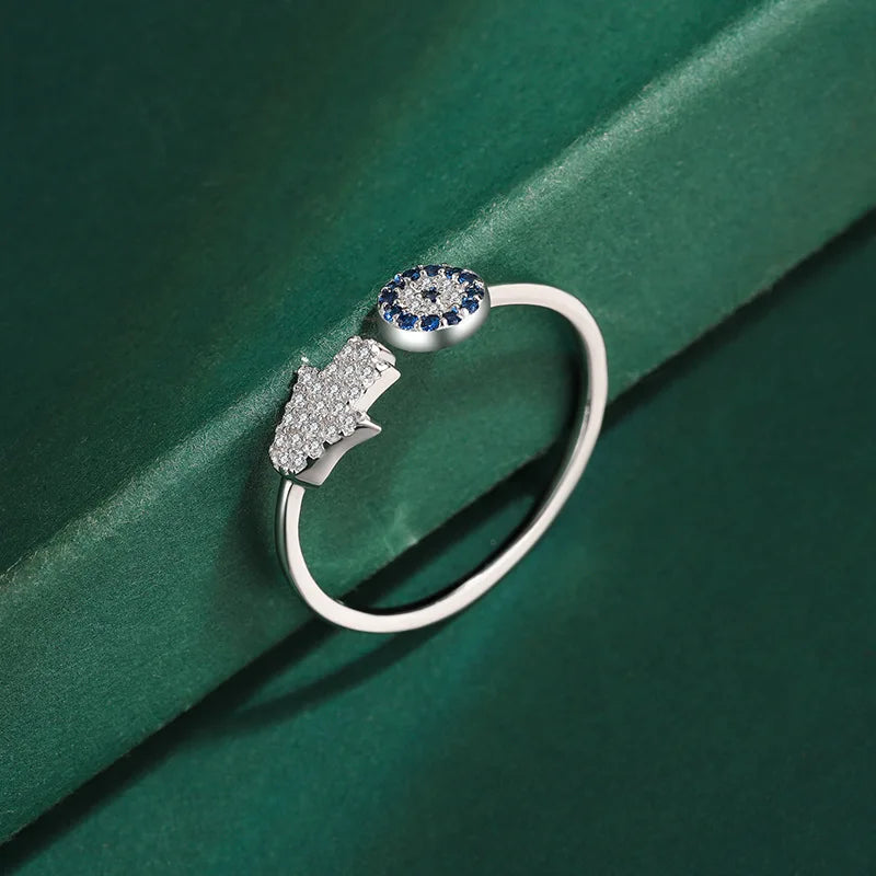 Hamsa Hand Evil Eye Protection Ring
