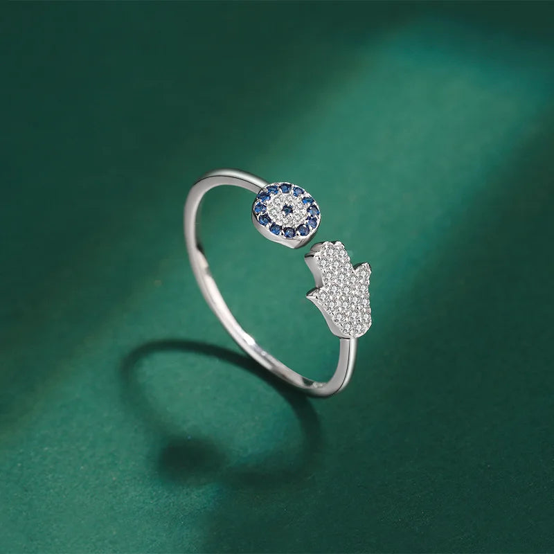 Hamsa Hand Evil Eye Protection Ring