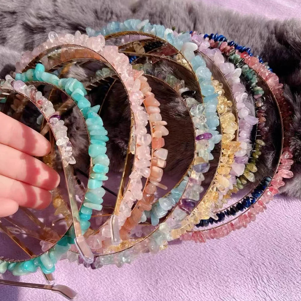 Natural Crystal Rock Headbands