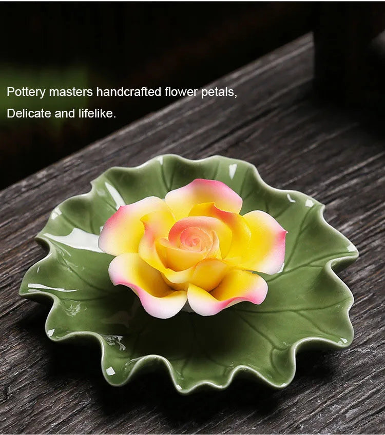 Ceramic Lotus Incense Tray