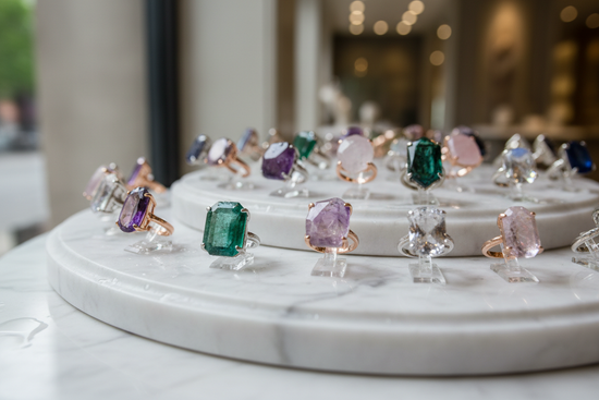 Crystal Rings on Display