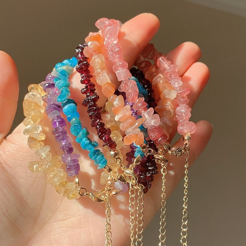 Raw Crystal Beaded Bracelets - Bloom N Bliss Boutique