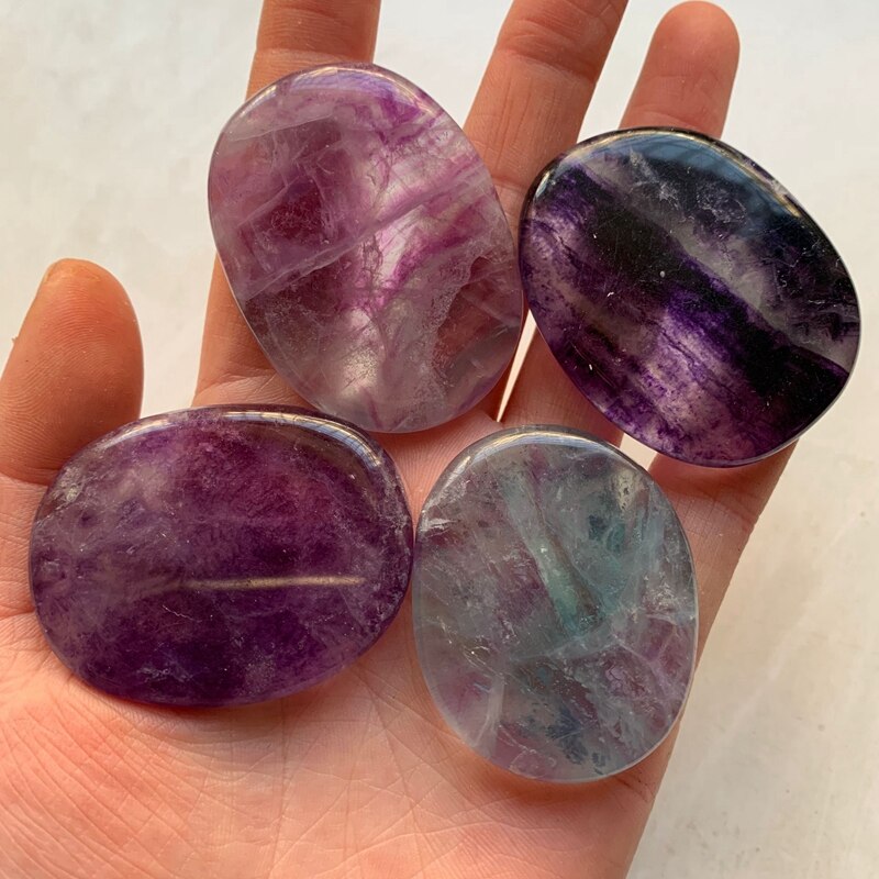 Rainbow Fluorite Crystal Palm Stone