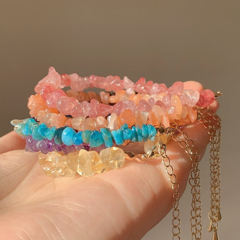 Raw Crystal Beaded Bracelets - Bloom N Bliss Boutique