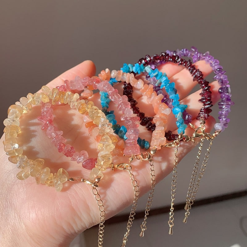 Raw Crystal Beaded Bracelets - Bloom N Bliss Boutique