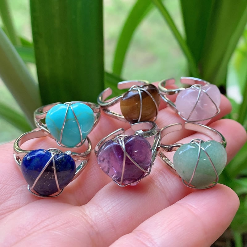 Crystal Heart Rings