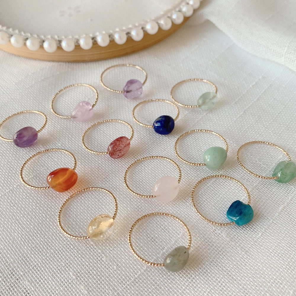 Healing Natural Stone Rings