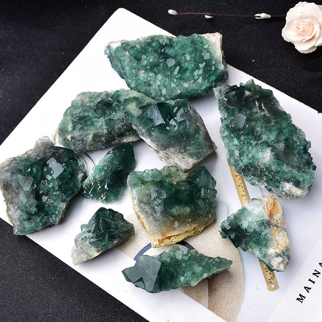 Green Fluorite Crystal Cluster - Bloom N Bliss Boutique