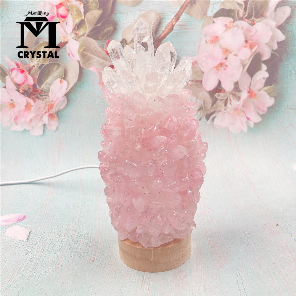 Natural Rose Quartz Lamp - Bloom N Bliss Boutique